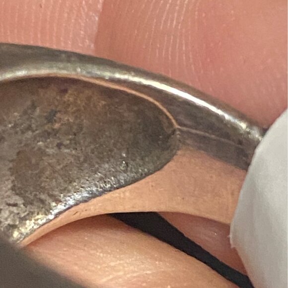 Ring Size 7.5 Blue Turquoise Sterling Silver 925 Women Semi-Precious Stone - Picture 9 of 11